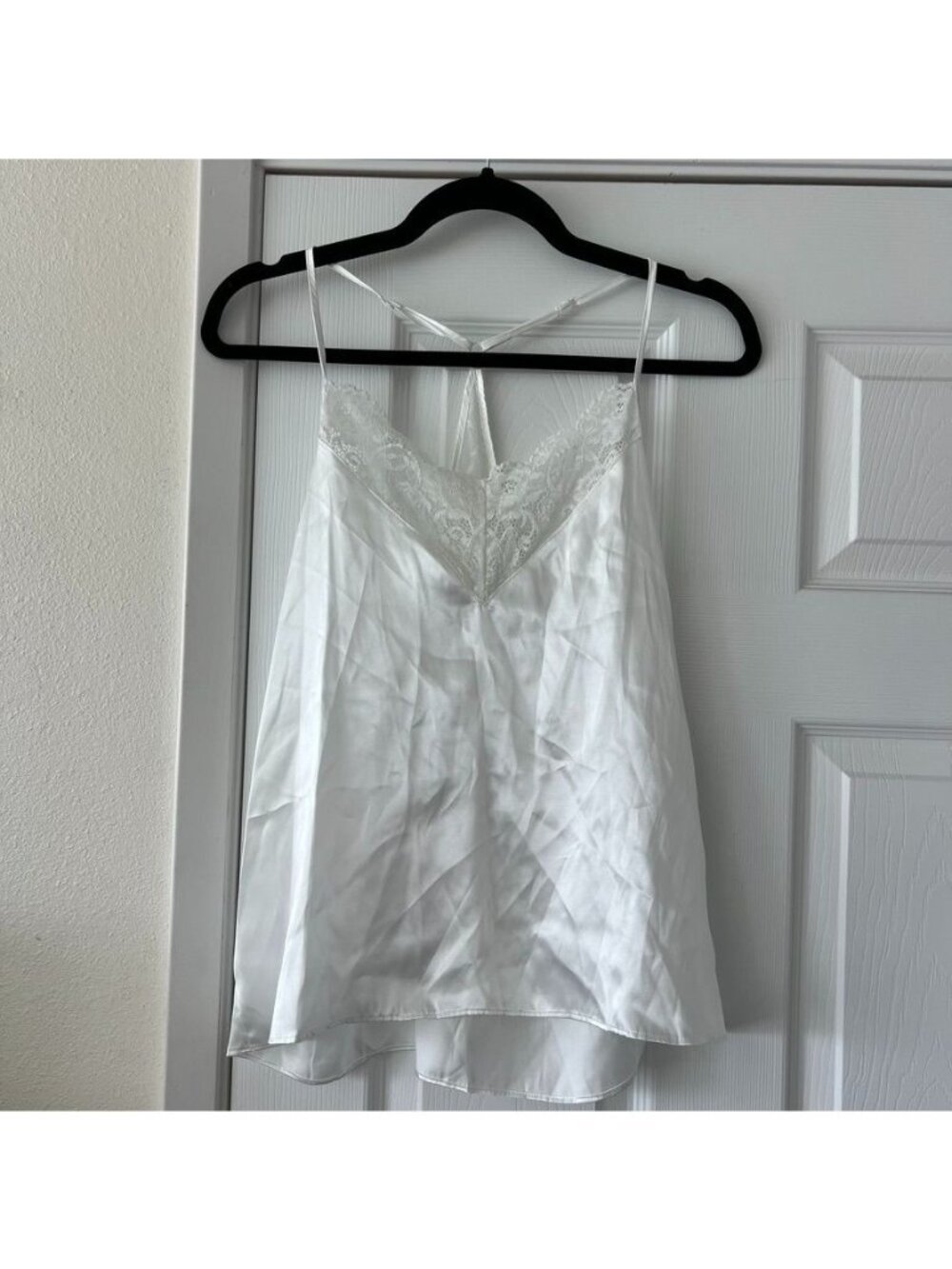 In Bloom by Jonquil White Pajama Lace Trim Cami Top Size Small NWT